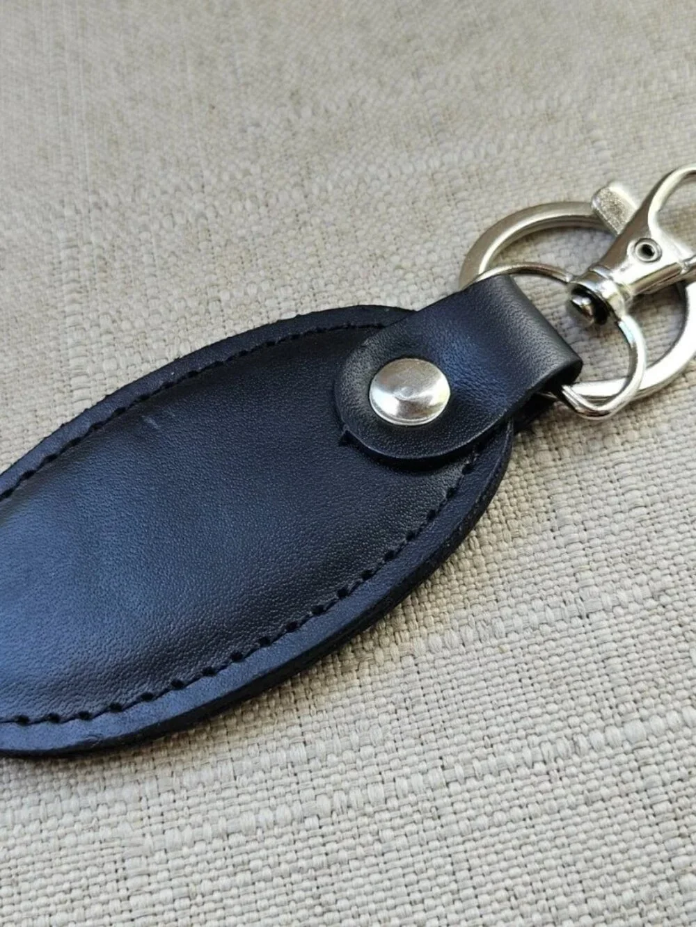 Handmade Keys Holder Black Genuine Leather keychain Keyring Handmade